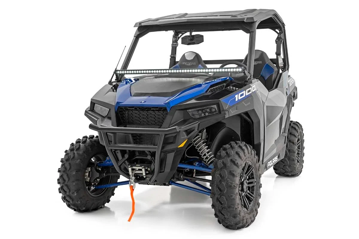 Fits Polaris General LED Light Lower Windshield 50_ Black Single Row 93034